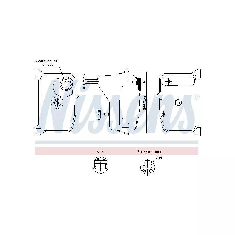 Vase d'expansion, liquide de refroidissement NISSENS 996353
