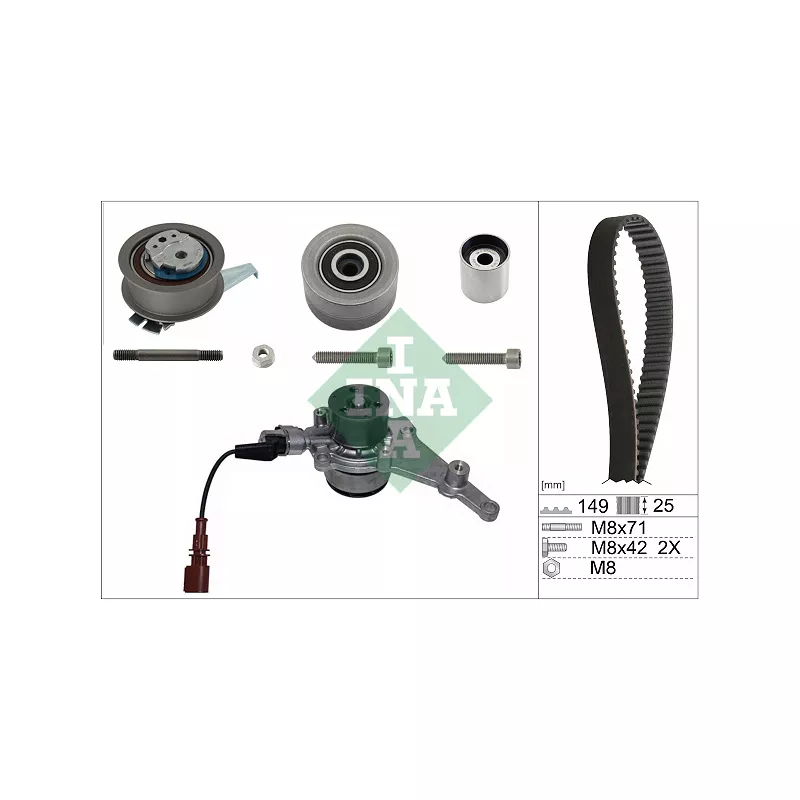 Pompe à eau + kit de courroie crantée INA 530 0835 30