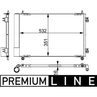 Condenseur, climatisation MAHLE AC 664 000P