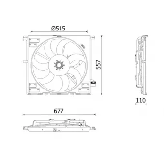 Ventilateur, refroidissement du moteur MAHLE CFF 633 000P