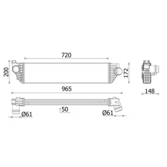 Intercooler, échangeur MAHLE CI 669 000P