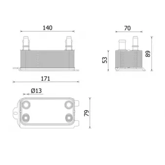 Radiateur d'huile de boîte automatique MAHLE CLC 160 000P
