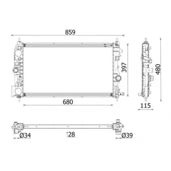 Radiateur, refroidissement du moteur MAHLE CR 2633 000P