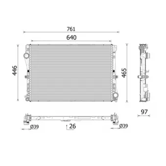Radiateur, refroidissement du moteur MAHLE CR 2640 001P