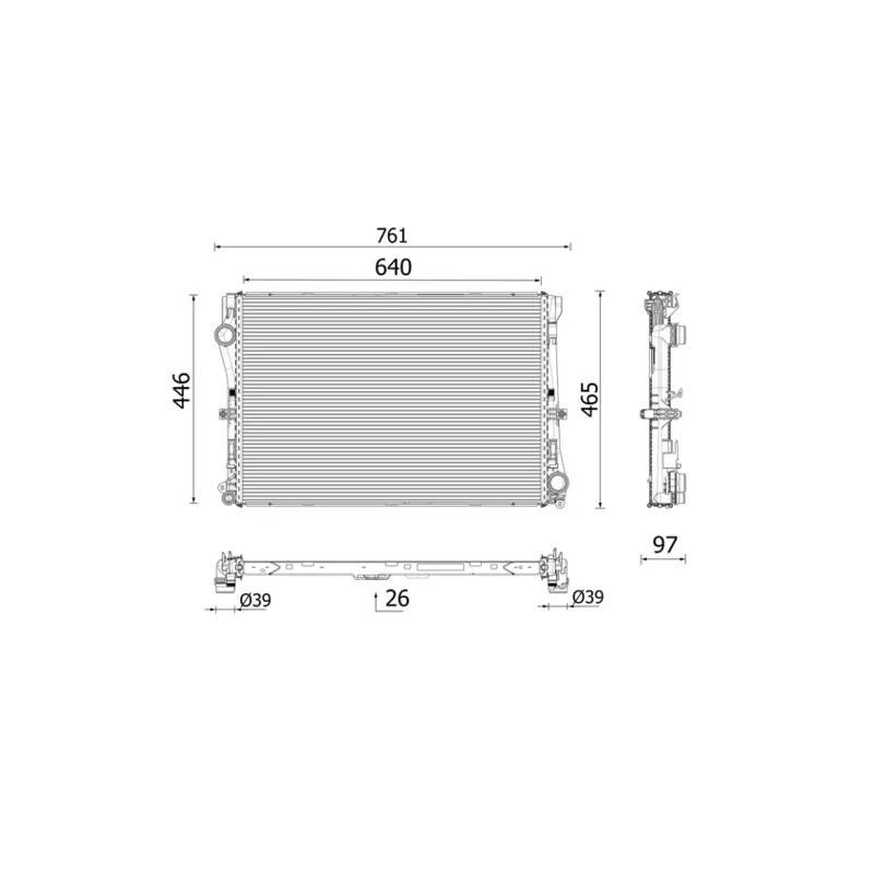 Radiateur, refroidissement du moteur MAHLE CR 2640 001P