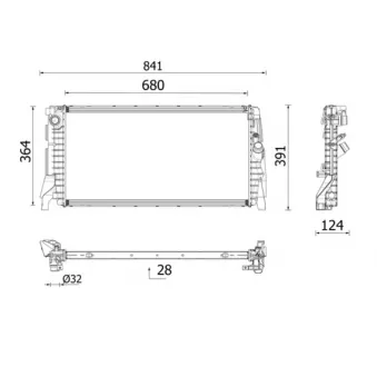 Radiateur, refroidissement du moteur MAHLE CR 2747 000P