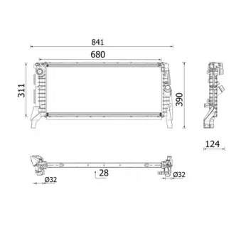 Radiateur, refroidissement du moteur MAHLE CR 2749 000P