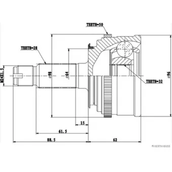 Embout de cardan avant (kit de réparation) HERTH+BUSS JAKOPARTS J2824136