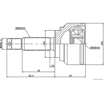 Embout de cardan avant (kit de réparation) HERTH+BUSS JAKOPARTS J2825004