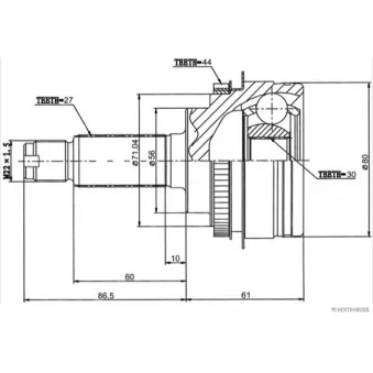 Embout de cardan avant (kit de réparation) HERTH+BUSS JAKOPARTS J2827124