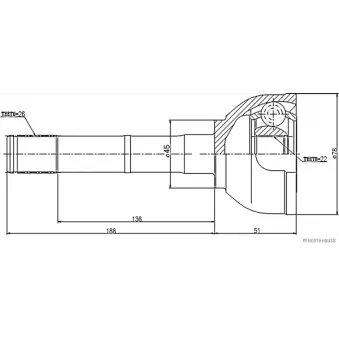 Embout de cardan avant (kit de réparation) HERTH+BUSS JAKOPARTS J2828008