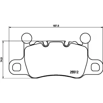 Jeu de 4 plaquettes de frein arrière HELLA