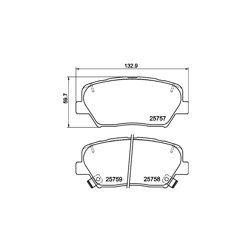 Jeu de 4 plaquettes de frein avant HELLA 8DB 355 025-911