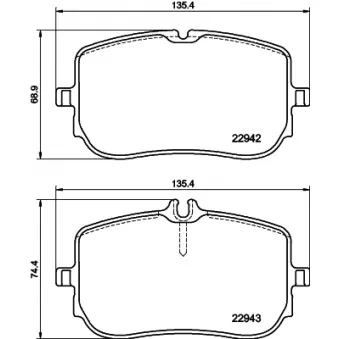 Jeu de 4 plaquettes de frein avant HELLA 8DB 355 040-161