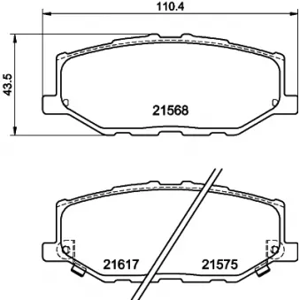 Jeu de 4 plaquettes de frein avant HELLA 8DB 355 040-421