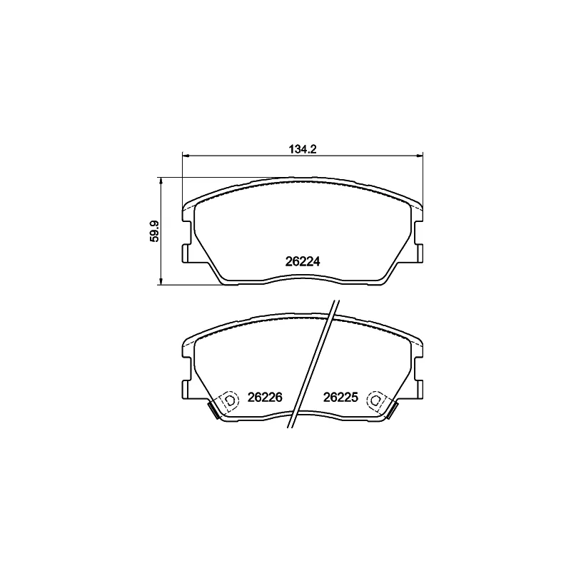 Jeu de 4 plaquettes de frein avant HELLA 8DB 355 040-591