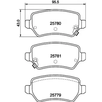 Jeu de 4 plaquettes de frein avant HELLA 8DB 355 040-611