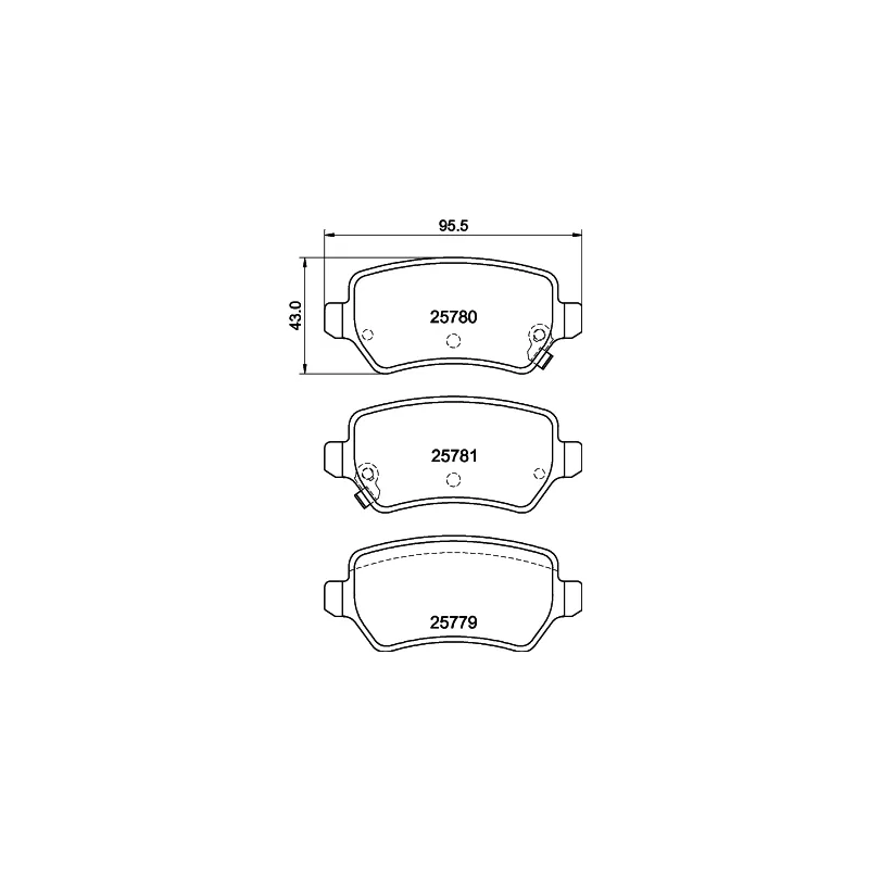 Jeu de 4 plaquettes de frein avant HELLA 8DB 355 040-611