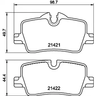 Jeu de 4 plaquettes de frein avant HELLA 8DB 355 040-681