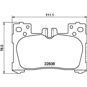 Jeu de 4 plaquettes de frein arrière HELLA