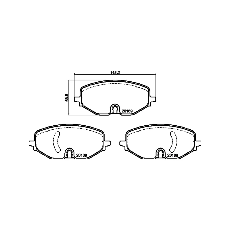 Jeu de 4 plaquettes de frein avant HELLA 8DB 355 040-801