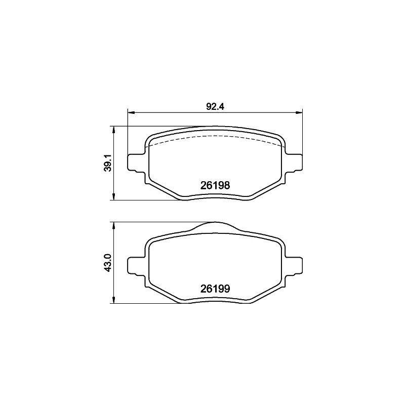 Jeu de 4 plaquettes de frein avant HELLA 8DB 355 040-971
