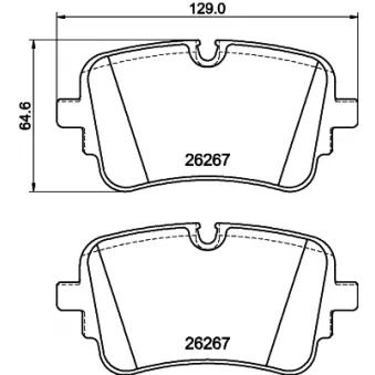 Jeu de 4 plaquettes de frein arrière HELLA 8DB 355 041-001