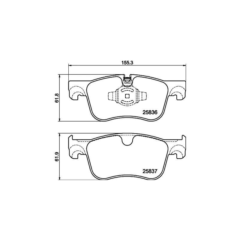 Jeu de 4 plaquettes de frein avant HELLA 8DB 355 041-091