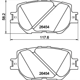 Jeu de 4 plaquettes de frein avant HELLA