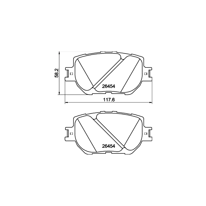 Jeu de 4 plaquettes de frein avant HELLA 8DB 355 041-221
