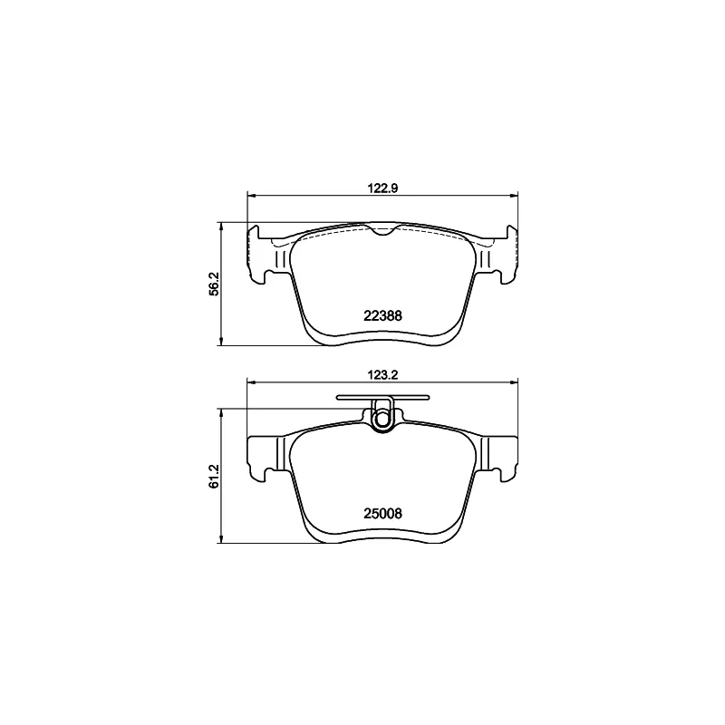 Jeu de 4 plaquettes de frein arrière HELLA 8DB 355 042-651