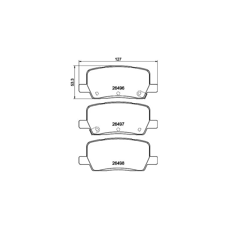 Jeu de 4 plaquettes de frein arrière HELLA 8DB 355 042-701