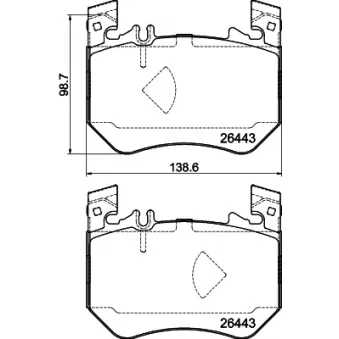 Jeu de 4 plaquettes de frein avant HELLA 8DB 355 043-071
