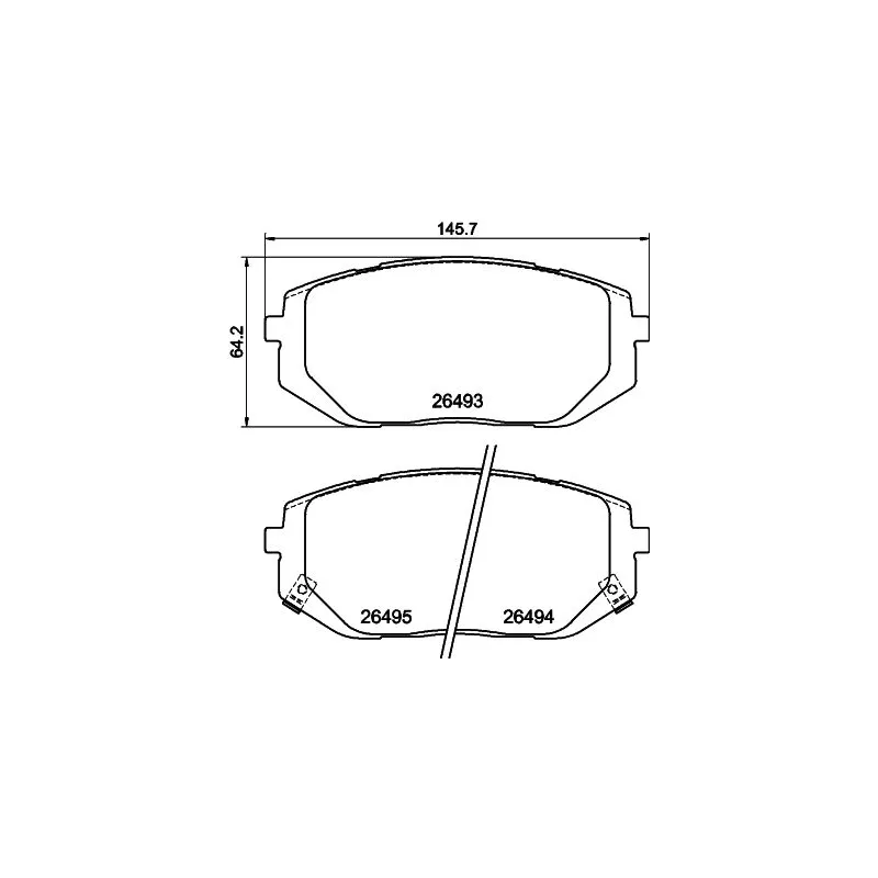 Jeu de 4 plaquettes de frein avant HELLA 8DB 355 043-641