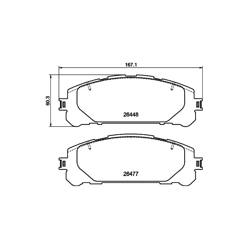Jeu de 4 plaquettes de frein avant HELLA 8DB 355 043-871