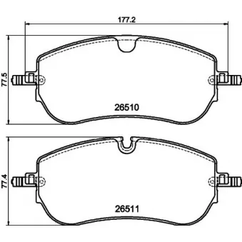 Jeu de 4 plaquettes de frein avant HELLA