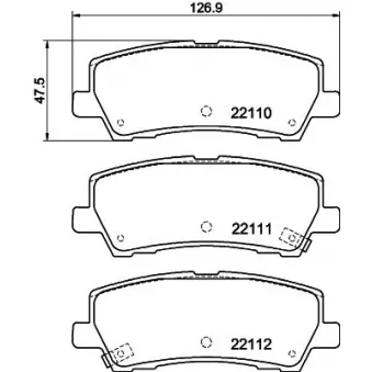 Jeu de 4 plaquettes de frein avant HELLA