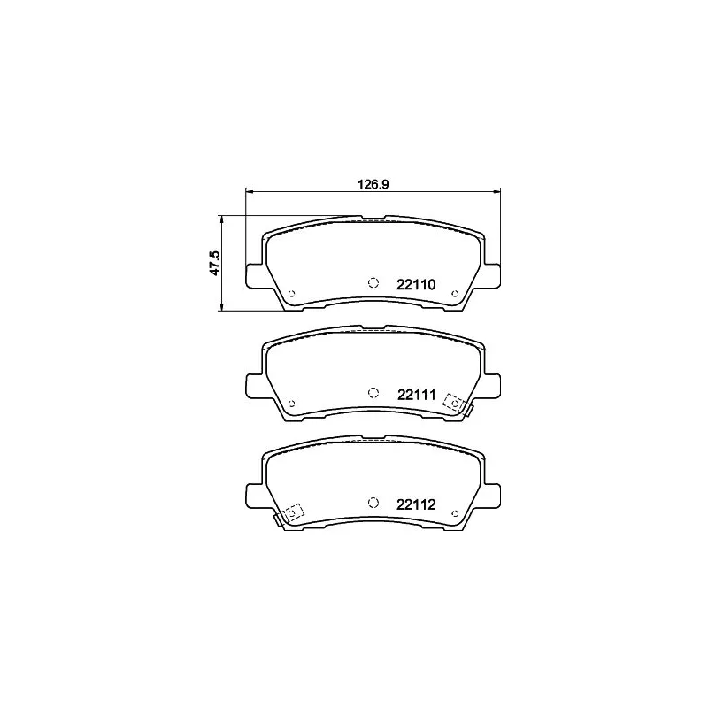 Jeu de 4 plaquettes de frein avant HELLA 8DB 355 044-271