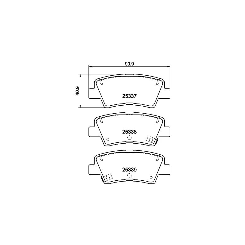 Jeu de 4 plaquettes de frein arrière HELLA 8DB 355 044-731
