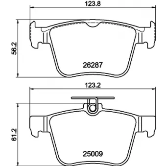 Jeu de 4 plaquettes de frein arrière HELLA 8DB 355 044-951