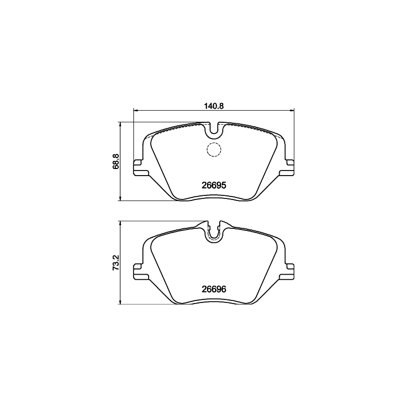 Jeu de 4 plaquettes de frein avant HELLA 8DB 355 046-051