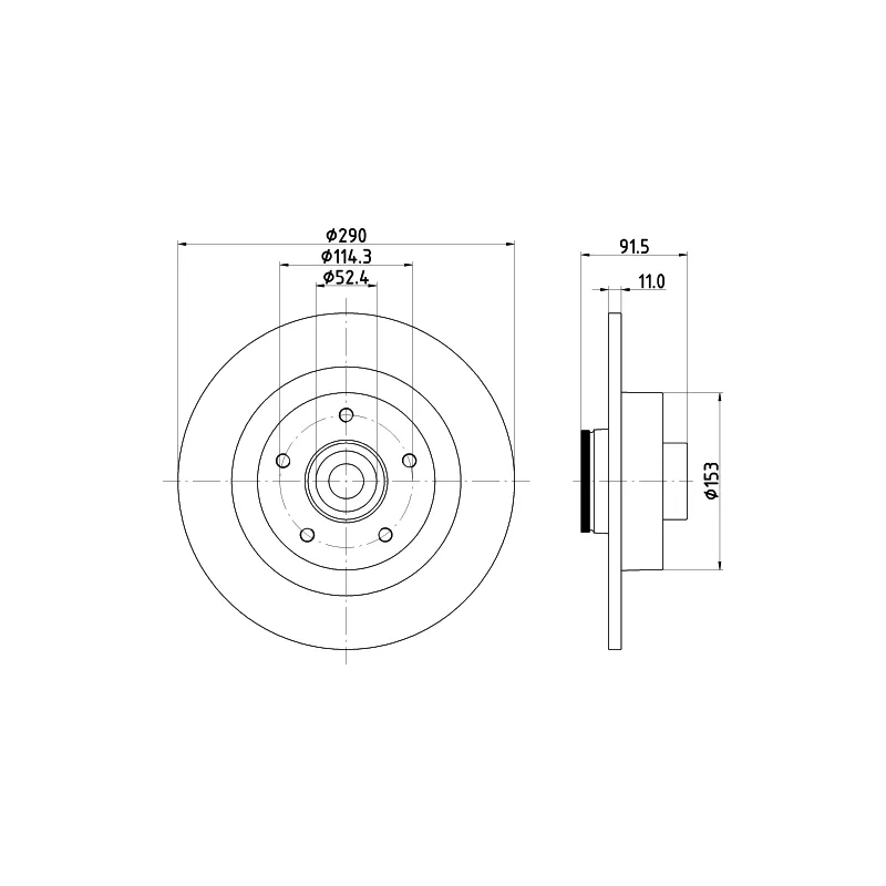 Jeu de 2 disques de frein avant HELLA 8DD 355 133-241