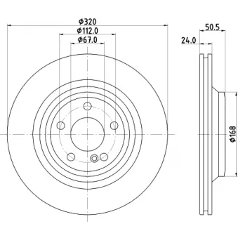 Jeu de 2 disques de frein arrière HELLA