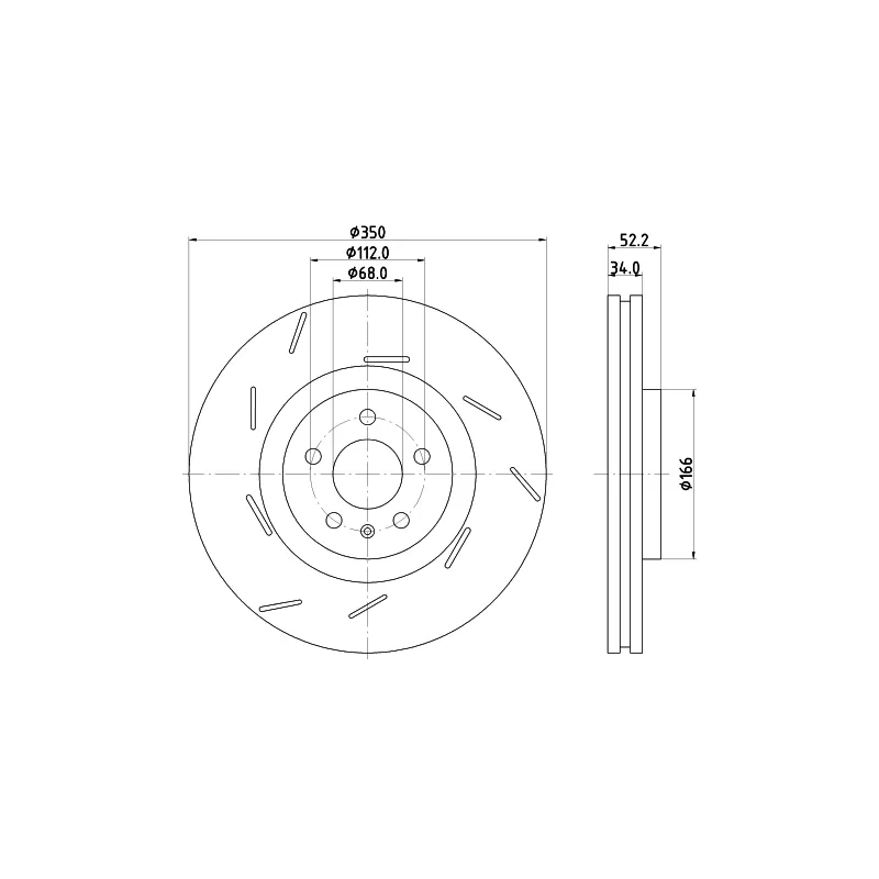 Disque de frein avant gauche HELLA 8DD 355 134-361