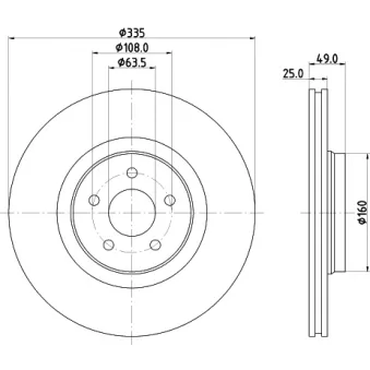 Jeu de 2 disques de frein avant HELLA