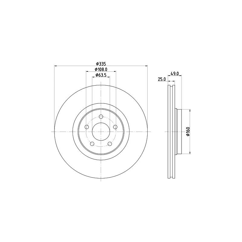 Jeu de 2 disques de frein avant HELLA 8DD 355 134-631