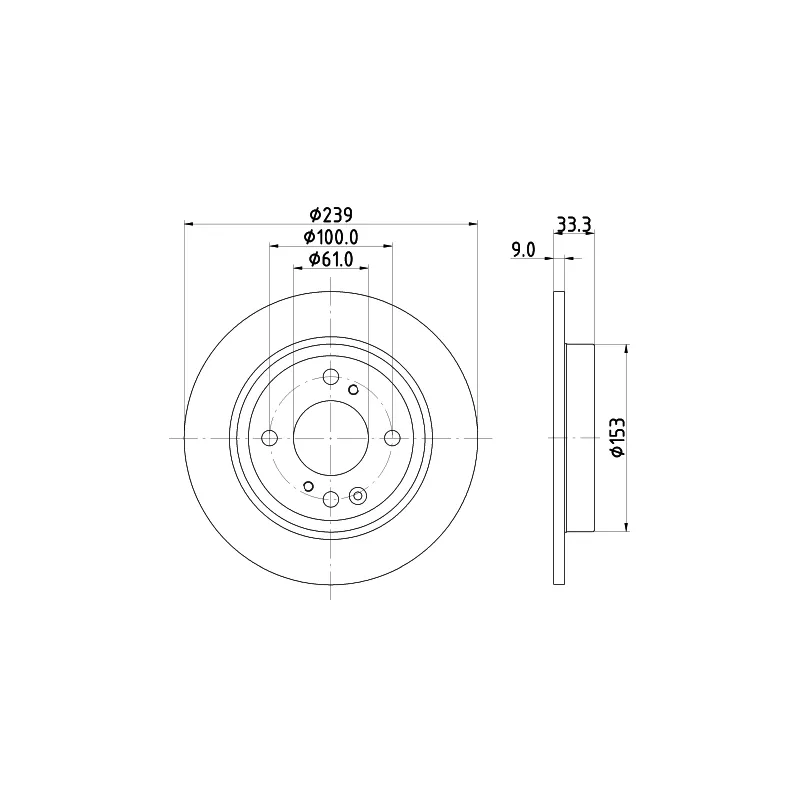 Jeu de 2 disques de frein arrière HELLA 8DD 355 134-681