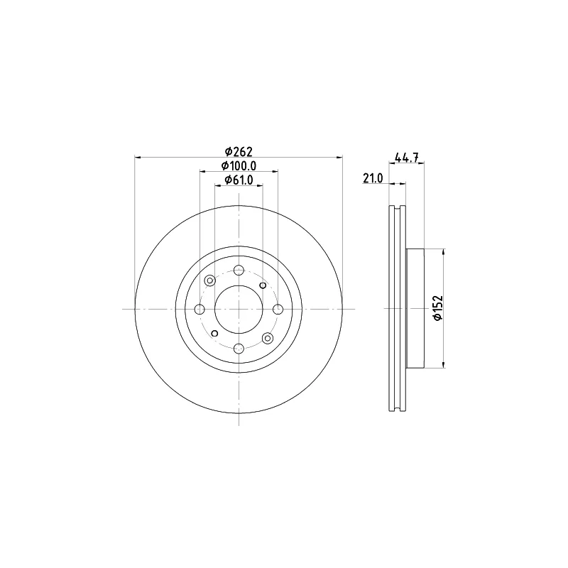 Jeu de 2 disques de frein avant HELLA 8DD 355 134-691