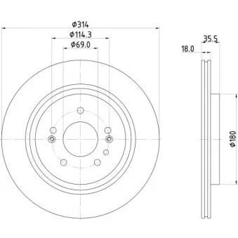 Jeu de 2 disques de frein arrière HELLA