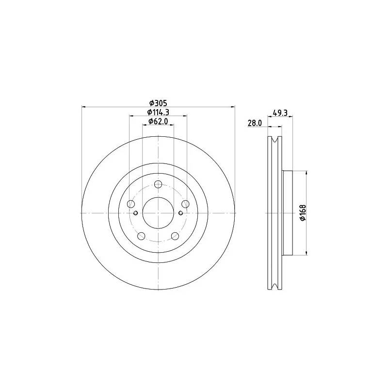 Jeu de 2 disques de frein avant HELLA 8DD 355 135-241